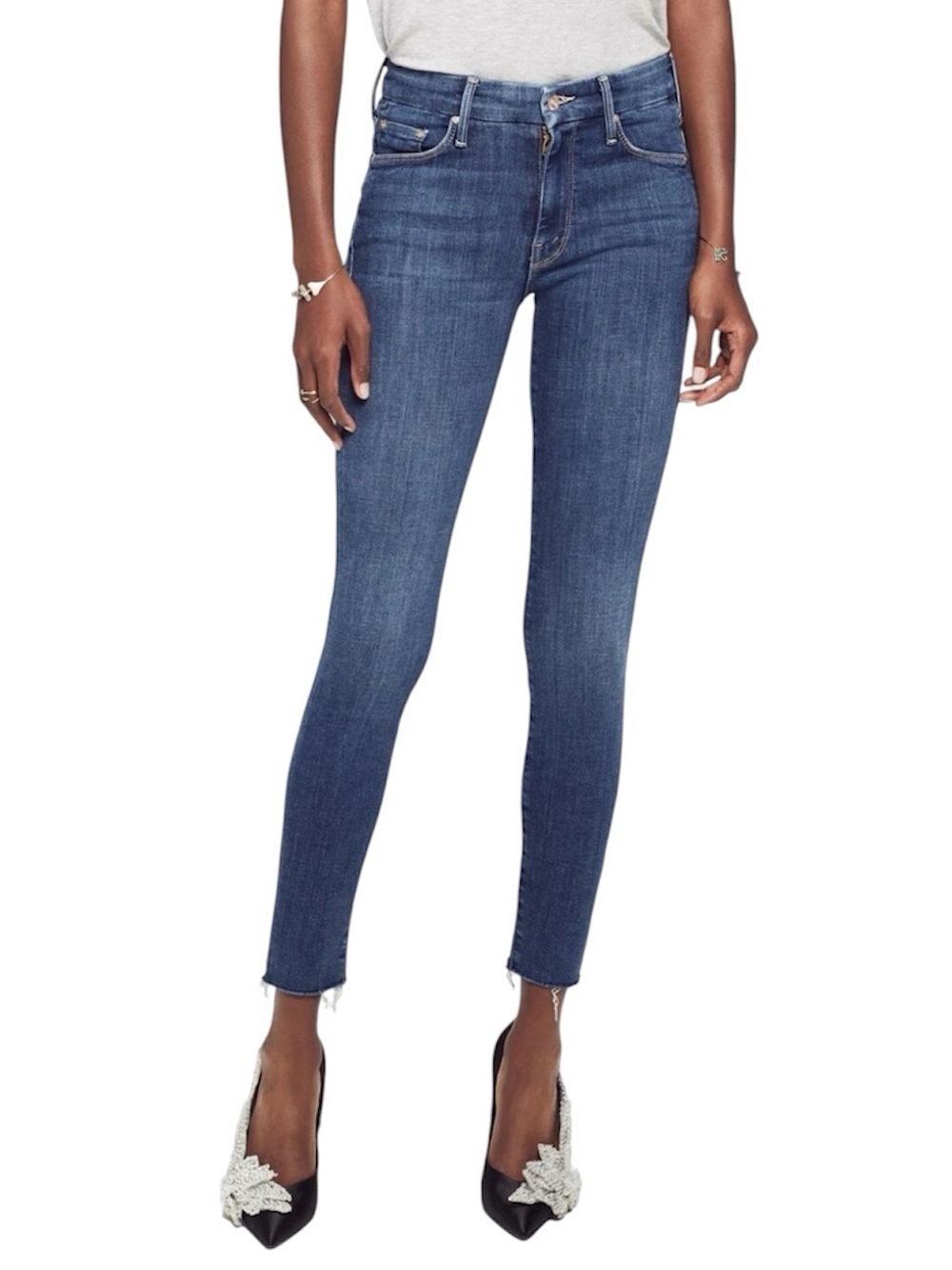 MOTHER The Looker Ankle Fray Girl Crush Wash jeans size 26